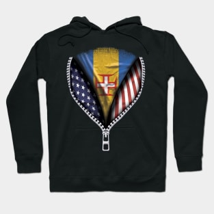 Madeiran Flag  Madeira Flag American Flag Zip Down - Gift for Madeiran From Madeira Hoodie